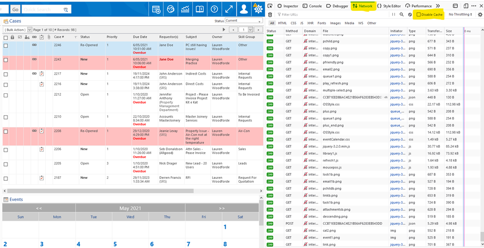 FireFox DevTools Network tab