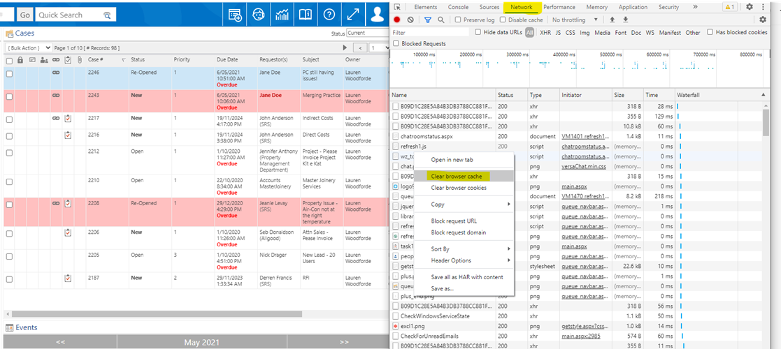 Chrome DevTools Clear Cache