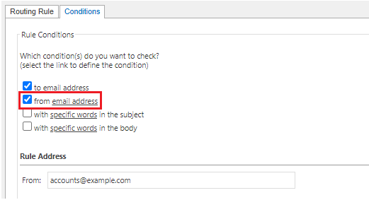 Routing Rules From Condition Example