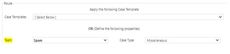 Routing Rule To Team Spam