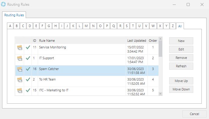 Routing Rules Reordered Example 1