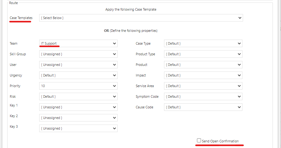 Routing Rules Unchecked Send Open Confirmation